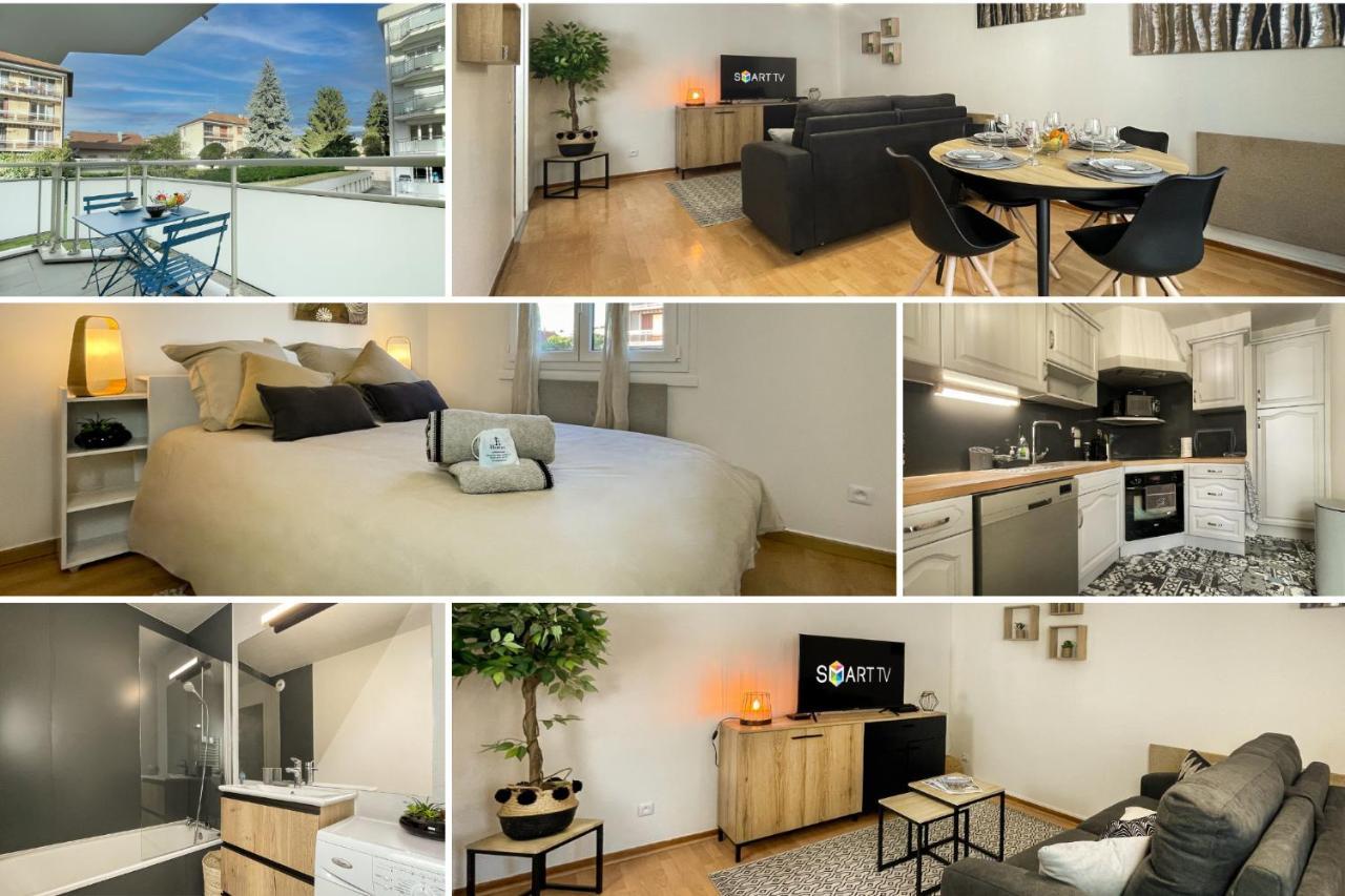 Homey Wood - New - Appartement Avec Une Chambre - Parking Prive Gratuit - Balcon Prive - A 5 Min De La Gare Pour Rejoindre Geneve 안마스 외부 사진