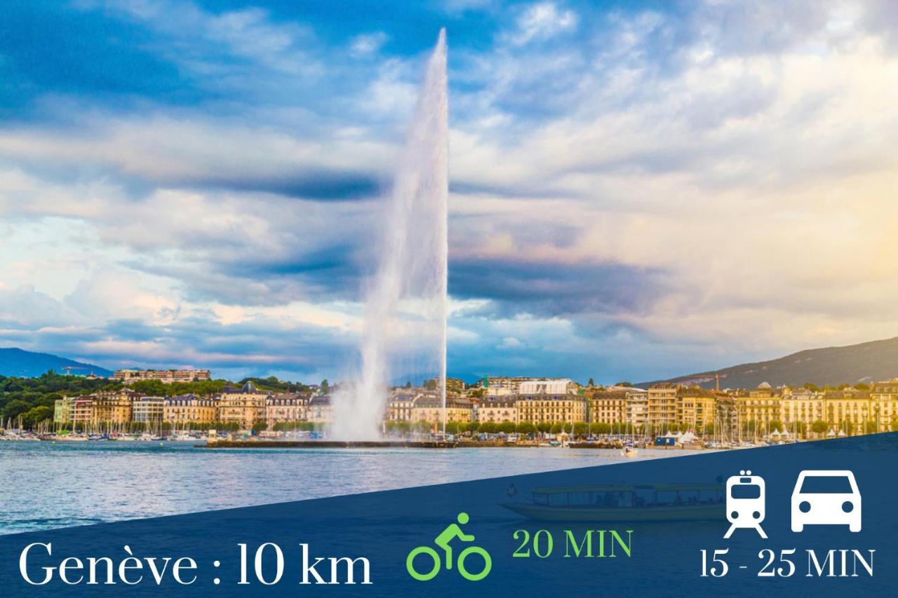 Homey Wood - New - Appartement Avec Une Chambre - Parking Prive Gratuit - Balcon Prive - A 5 Min De La Gare Pour Rejoindre Geneve 안마스 외부 사진